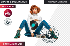 Cosy Winter Girl Clipart, Fashion Girl PNG, christmas Product Image 1