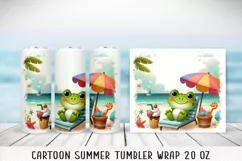 Summer cartoon Tumbler Wrap|PNG, 20 oz. Product Image 3