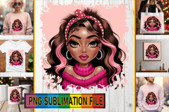 Cheerful TOTE BAG Sublimation Art, Afro Girl Product Image 1