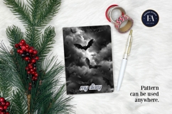 Bats Night Sky Pattern, Dark Gothic Bat Seamless Paper Product Image 3