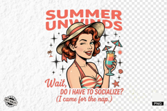 Funny Vintage Summer Beach Girl Clipart Product Image 1