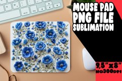Embroidered Blossom Wonderland: 3D Sublimation Mouse Pad Product Image 1