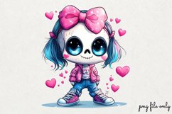 Valentines day skeletons Clipart PNG Product Image 1