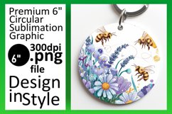 Stylish Circle Design Keychain Template , Bee Product Image 1