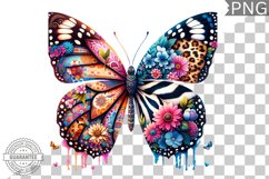 Vibrant Floral Butterfly Sublimation - Clipart PNG Design Product Image 1