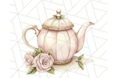 Pastel Tea Clip Art PNG with Sweets and Floral Accents Png Product Image 5