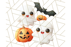 Cute Halloween Ghost Clipart PNG, Ghost and Friends Holiday Product Image 5