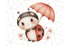 Cute Ladybug Clipart PNG, Pastel Whimsical Bug Illustrations Product Image 5