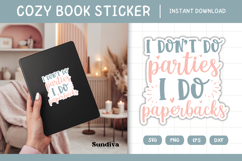 Printable Cozy Book Lover Sticker | I Do Paperbacks Product Image 1