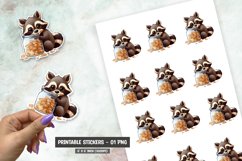 Cartoon Raccon sticker, Cute Raccon sticker png Product Image 1