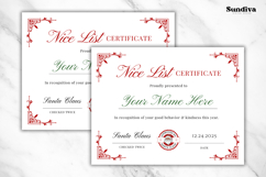 Editable Christmas Nice List Certificate 3 Product Image 3