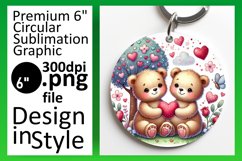 Playful Round Design for Keychains , Valentine Bear Product Image 1