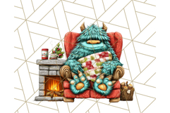 Christmas Monster Clipart, Funny Holiday Creature PNG Art Product Image 5