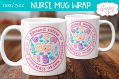 Blessed Nurse Mug Wrap for Sublimation | Nurse mug template Product Image 1