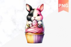 Easter Bunny And Cupcake Sublimation - Clipart PNG Product Image 1