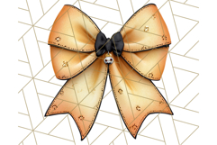 Muted Halloween Bow Clipart, Fall Ribbon PNG Autumn Hair Bow Product Image 5