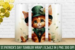 St. Patrick's Day Tumbler Wrap | Ginger Cat Tumbler Wrap Product Image 1