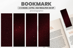 Dark Red Glitter Bookmarks PNG, Bookmark Sublimation Product Image 1