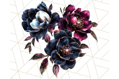 Gothic Floral PNG, Dark Aesthetic Flowers Clipart Print Product Image 2