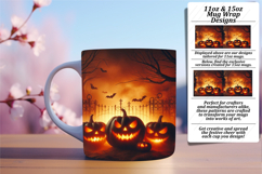 Festive 11oz Mug Wrap Png Artwork , Horror Halloween Product Image 1
