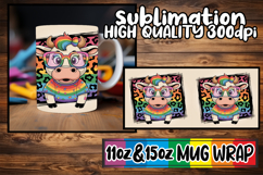 Unique sunsets 11oz 15oz sublimation wrap, Cute Cow Product Image 1