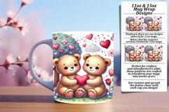 Playful Png For 15oz Mug Wrap , Valentine Bear Product Image 1