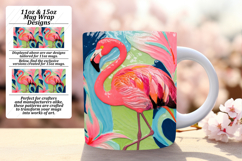 Vibrant 15oz Mug Wrap Png Template , Flamingo Product Image 1