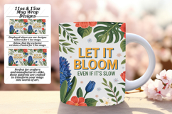 Radiant 15oz Mug Wrap Png Template , Flower Quote Product Image 1