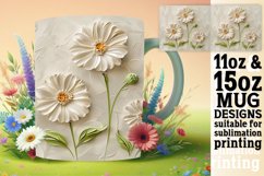 Elegant Bloom Paradise: 3D Mug Sublimation Product Image 1