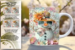 Summer Snowman Sublimation Mug Wrap 11oz/15oz Christmas Product Image 1