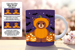 Sleek 11oz Mug Wrap Png Design , Cute Bear Product Image 1