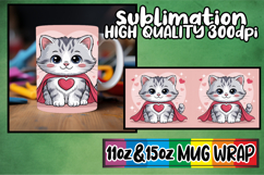 Sweet nostalgia 11oz 15oz sublimation wrap, Valentines Cat Product Image 1