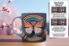 Colorful 11oz Mug Wrap Png Design , Butterfly Product Image 1