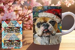 Holiday Sublimation Mug Wrap Peeking Dog Winter Design 11oz Product Image 1