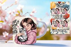 Charming 15oz Mug Wrap Png Artwork , Just A Girl Product Image 1