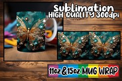 Sparkling Garden of Butterflies: 3D Mug Wrap Sublimation Product Image 1