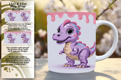 Magical 15oz Mug Wrap Png Design , Cute Dino Product Image 1