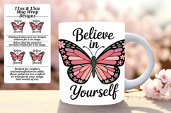 Elegant 15oz Mug Wrap Png Design , Butterfly Product Image 1