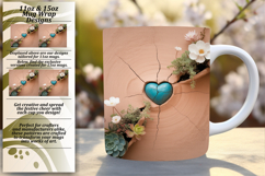 BEAUTY 15oz Mug Wrap PNG Design , 3D Heart Product Image 1