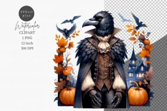 Halloween clipart, Raven clipart, Autumn clipart Product Image 1