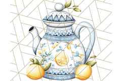 Mediterranean Cottagecore Kitchen PNG Clipart with Lemons Product Image 5