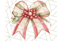 Muted Cozy Christmas Bows PNG Clipart, Winter Holiday Png Product Image 5
