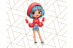 Patriotic Fashion Girl Clipart PNG for 4th of July Product Image 5