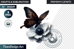 Dark Academia PNG, Gothic Butterfly Clipart Moody ephemera Product Image 1