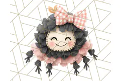 Kawaii Halloween Clipart Cute Kids and Candy Elements Png Product Image 5
