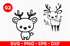 Cute Deer Cartoon Baby Forest Animal SVG PNG Product Image 1