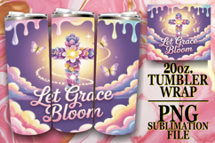 Vibrant colors 20oz tumbler wrap, Religious Product Image 1