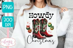 Howdy Christmas sublimation PNG, Western Christmas PNG Product Image 2