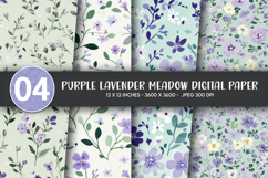 Purple Lavender Meadow Digital Paper Product Image 1
