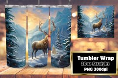 Vibrant Winter Deer Harmony Sublimation 20oz Product Image 1